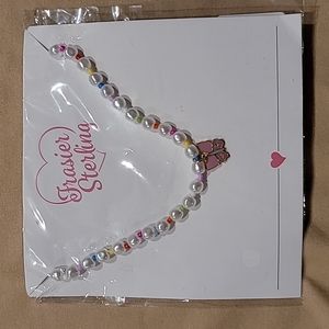 Frasier Sterling Custom Lucky You Choker with Pink butterfly, N…